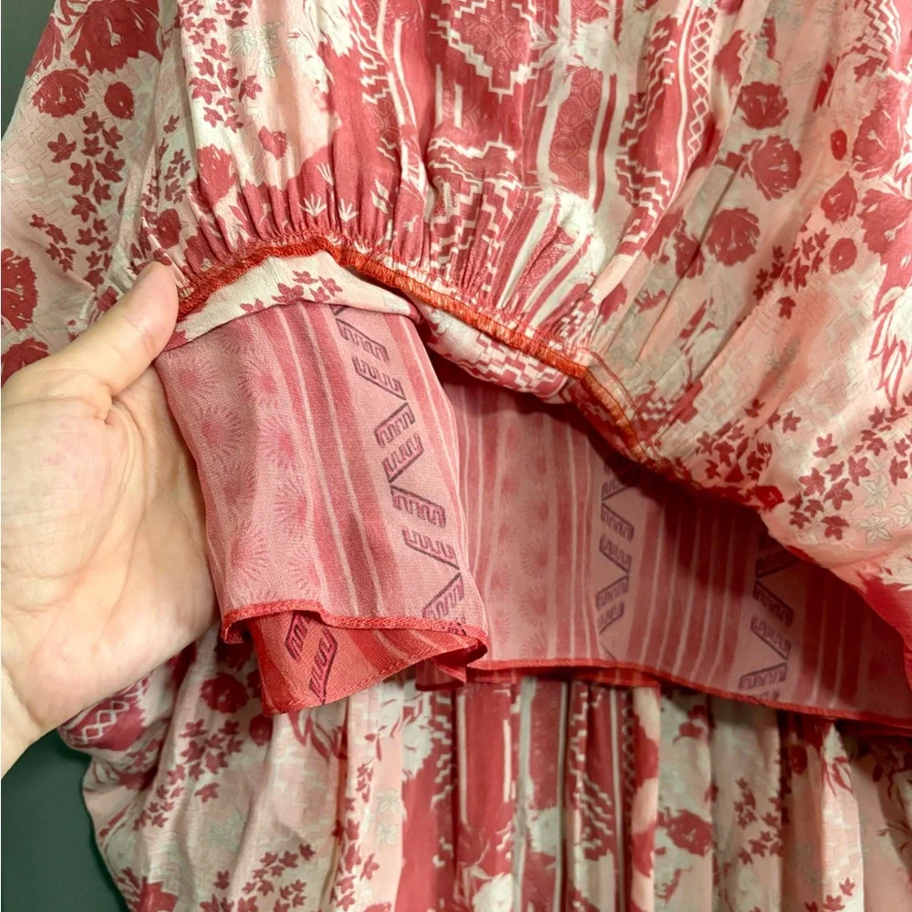 CHUFY Red and Pink Patterned Maxi Skirt - Picture 5 of 6